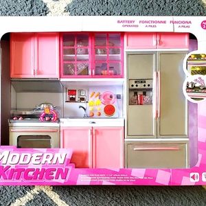 Modern Kitchen sized for play with 11 1/2" dolls